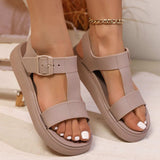 Open Toe Platform Sandals - Trendsi - Flyclothing LLC