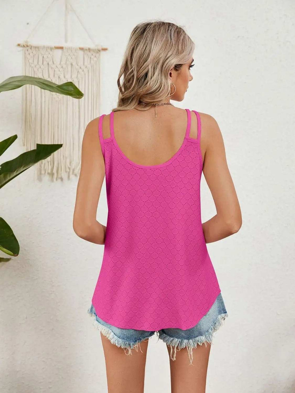 Florira Cutout Eyelet Tank - Trendsi - Flyclothing LLC