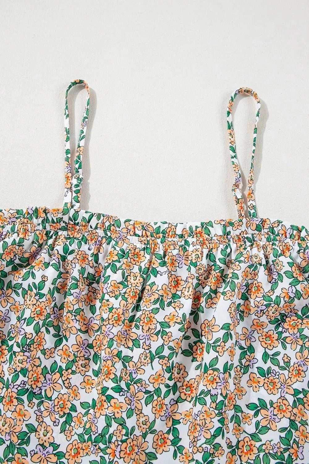 Floral Spaghetti Strap Ruffled Cami - Trendsi - Flyclothing LLC