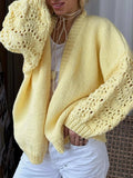 Crochet Open Front Drop Shoulder Cardigan - Trendsi - Flyclothing LLC