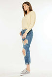Kancan Distressed Mid Rise True Boyfriend Jeans - Trendsi - Flyclothing LLC