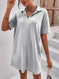 Johnny Collar Short Sleeve Polo Dress - Trendsi - Flyclothing LLC