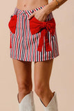 SO ME Contrast Bow Knot Pocket Fourth Of July Denim Skirt - Trendsi - Flyclothing LLC