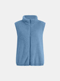 Full Size Fuzzy Zip Up Vest Coat with Pockets - Trendsi - Flyclothing LLC