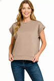 Zenana Scuba Short Sleeve Sweatshirts - Trendsi - Flyclothing LLC