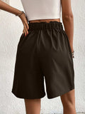 Pocketed Half Elastic Waist Shorts - Trendsi - Flyclothing LLC
