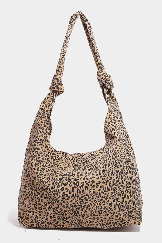 Fame Leopard Knotted Strap Shoulder Bag - Trendsi - Flyclothing LLC