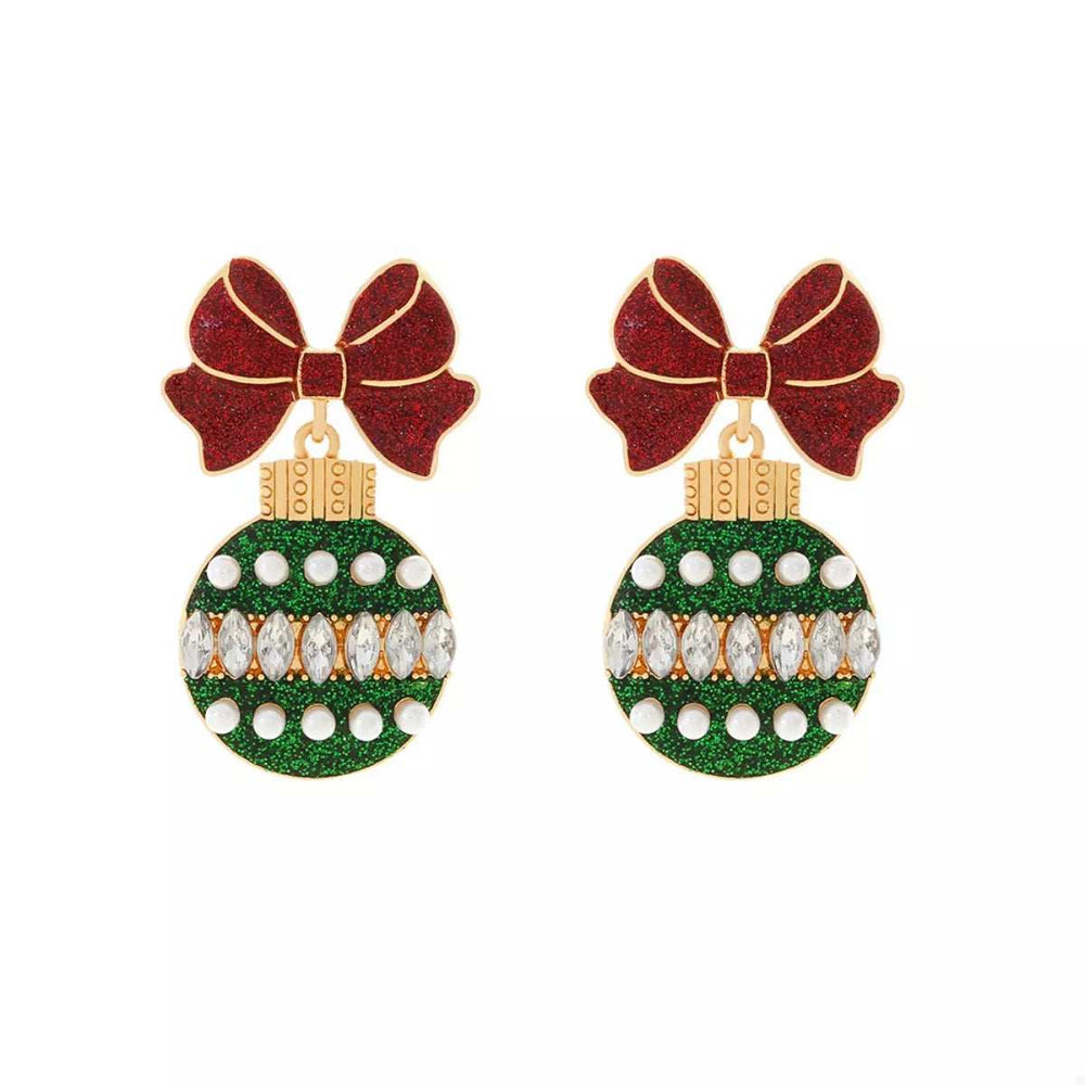 Bowknot Christmas Drop Earrings - Trendsi - Flyclothing LLC