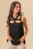 BiBi Rayon Span Jersey Cut Out with Straps Detailed - Trendsi - Flyclothing LLC