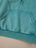 Half Zip Kangaroo Pocket Mineral Wash Baggy Hoodie - Trendsi - Flyclothing LLC