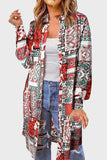 Printed Button Up Long Sleeve Cardigan - Trendsi - Flyclothing LLC