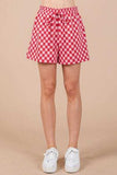 Ces Femme Checkered Round Neck Top and Shorts Set - Trendsi - Flyclothing LLC