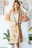 Heimish Full Size Half Sleeve Multi Color Floral Open Cardigan Plus Size - Trendsi - Flyclothing LLC