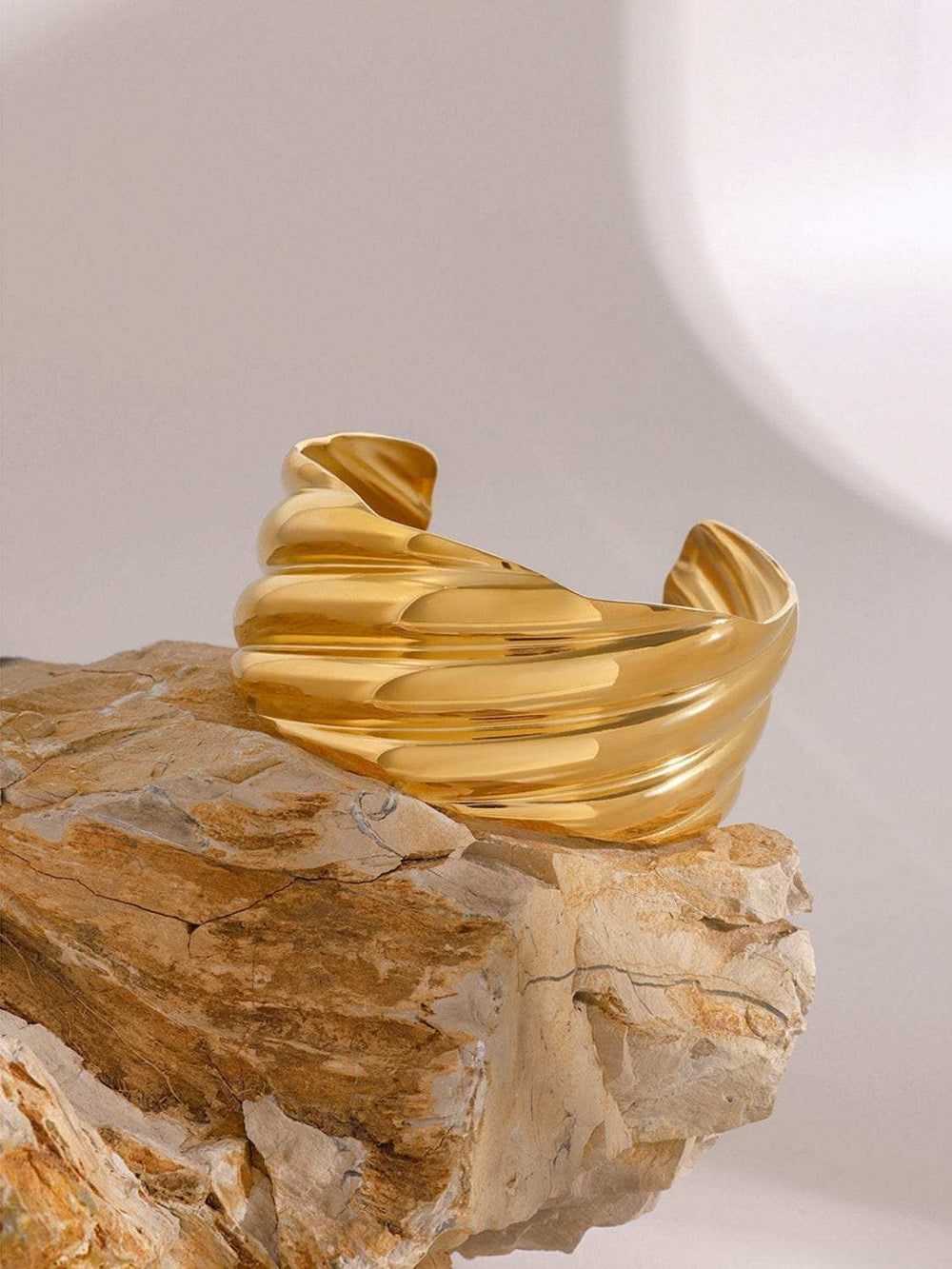 18K Gold-Plated Stainless Steel Open Ring - Trendsi - Flyclothing LLC