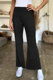 Ribbed High Waist Flare Pants - Trendsi - Flyclothing LLC