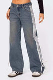 Side Striped Loose Fit Jeans - Trendsi - Flyclothing LLC