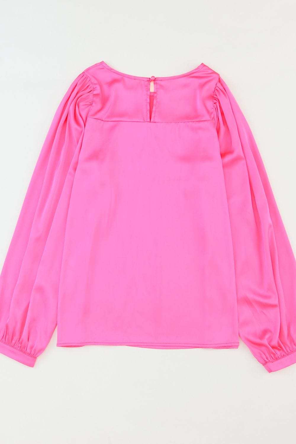 Round Neck Long Sleeve Blouse - Trendsi - Flyclothing LLC