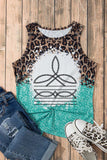 Leopard Geometric Round Neck Tank - Trendsi - Flyclothing LLC