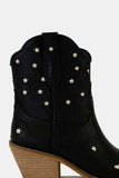Beast Fashion Faux Leather Star-Shaped Cutouts Point Toe Boots - Trendsi - Flyclothing LLC