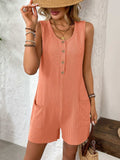 Pocketed Round Neck Sleeveless Romper - Trendsi - Flyclothing LLC