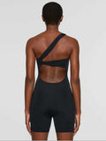 Single Shoulder Active Romper - Trendsi - Flyclothing LLC