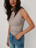 Solid Round Neck Tank - Trendsi - Flyclothing LLC