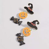 Halloween 18K Gold-Plated Alloy Pumpkin Earrings - Trendsi - Flyclothing LLC