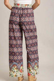 Umgee Full Size Mixed Print Elastic Waistband Pants Plus Size - Trendsi - Flyclothing LLC