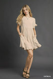Umgee Linen Ruffle Hem Babydoll Dress - Trendsi - Flyclothing LLC