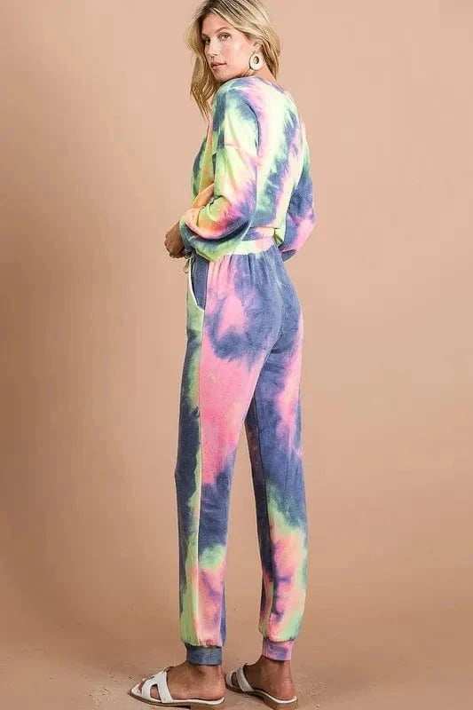 BiBi Tie Dye French Terry Casual Pants - Trendsi - Flyclothing LLC