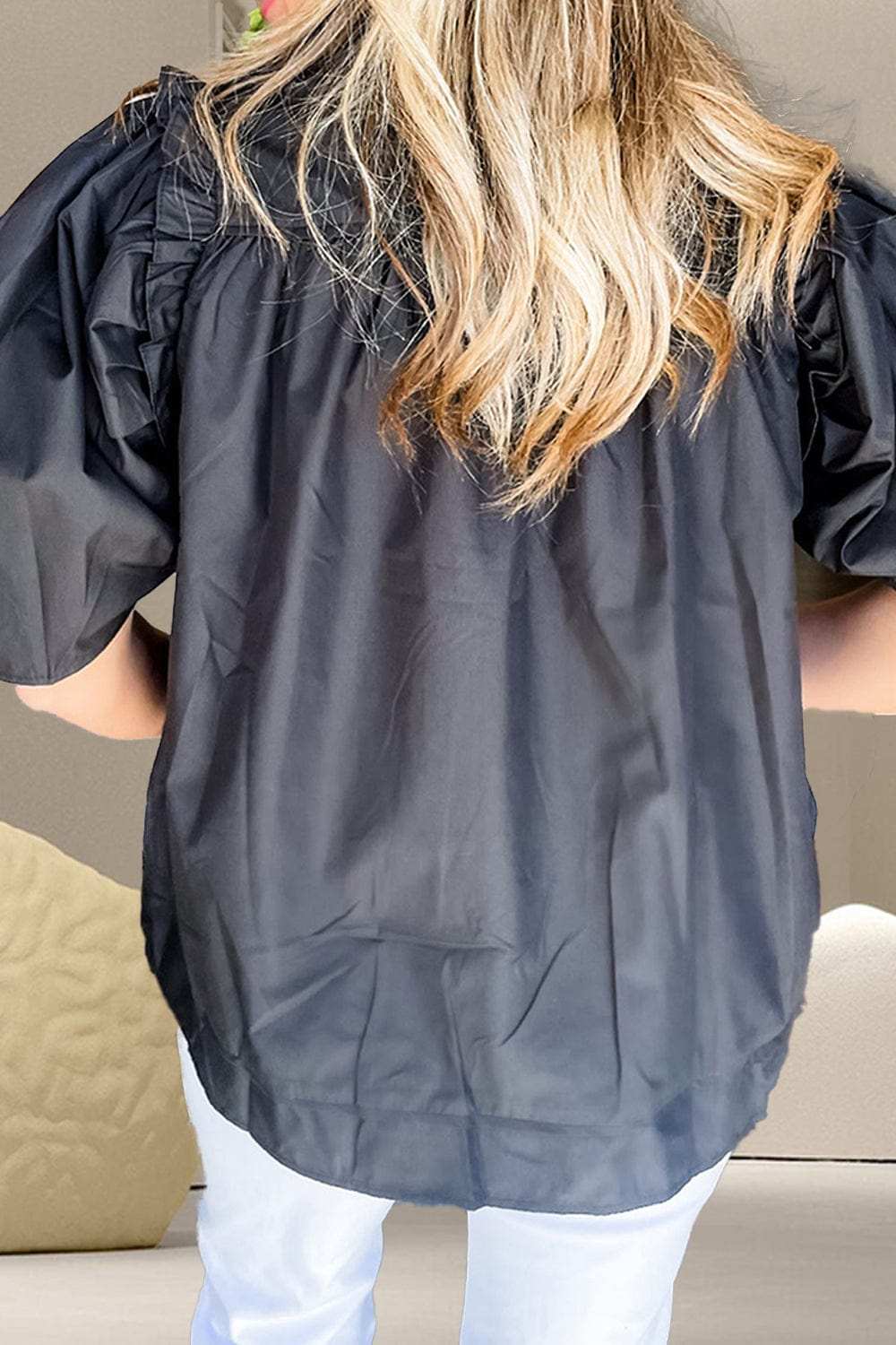 Button Up Collared Neck Short Sleeve Shirt - Trendsi - Flyclothing LLC