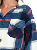 Zenana Oversized Plaid Fleece Shacket - Trendsi - Flyclothing LLC