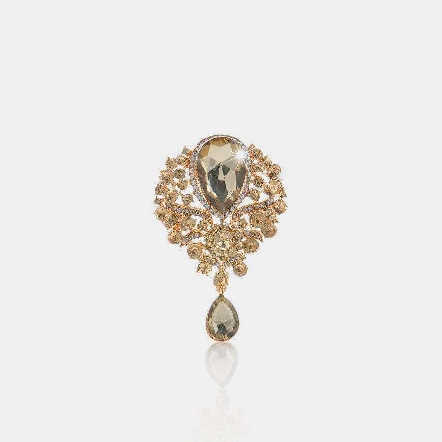 Alloy Rhinestone Teardrop Brooch - Trendsi - Flyclothing LLC