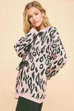 Davi & Dani Leopard Ribbon Tie Front Loose Fit Cardigan - Trendsi - Flyclothing LLC