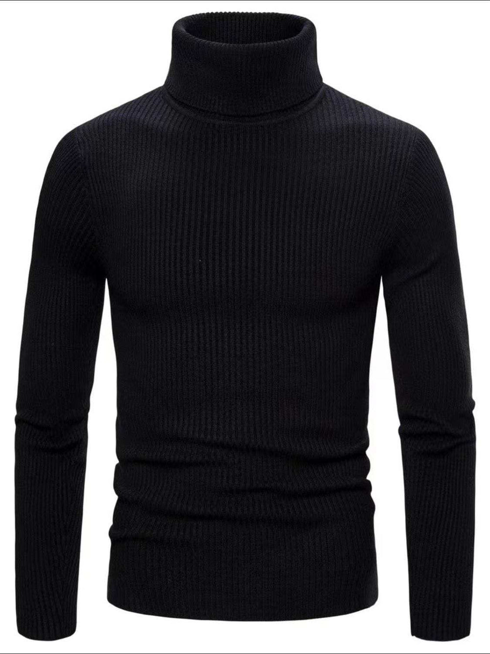 Men's Turtleneck Long Sleeve Ribbed Sweater - Trendsi - Flyclothing LLC