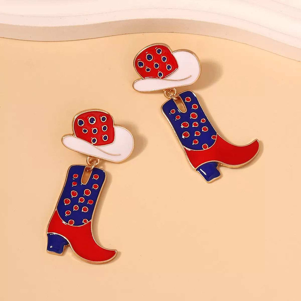 Cowgirl Boot and Hat Dangle Earrings - Trendsi - Flyclothing LLC
