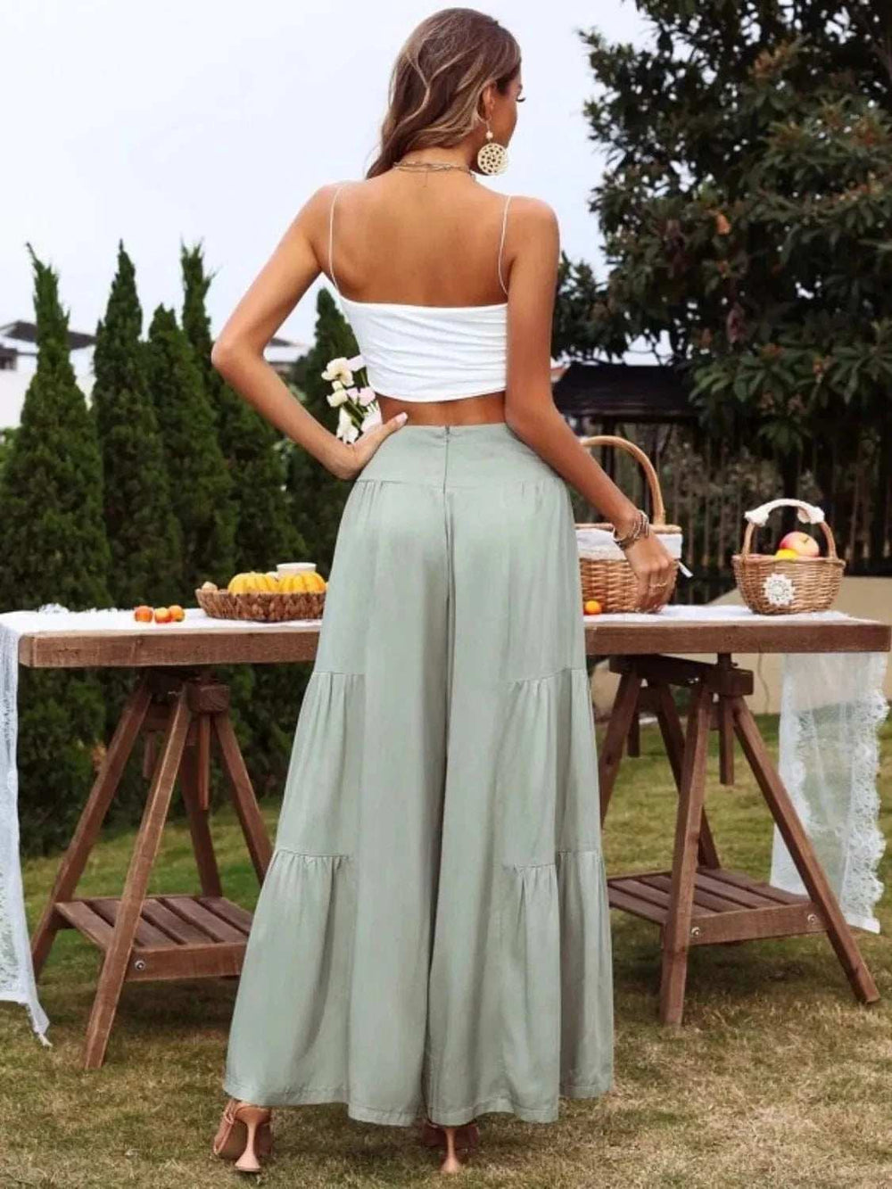 High Waist Wide Leg Pants - Trendsi - Flyclothing LLC