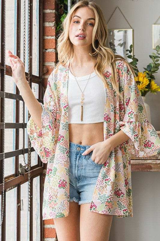 Heimish Full Size Multi Color Floral Open Cardigan Plus Size - Trendsi - Flyclothing LLC