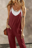 Pocketed Spaghetti Strap Wide Leg Jumpsuit - Trendsi - Flyclothing LLC