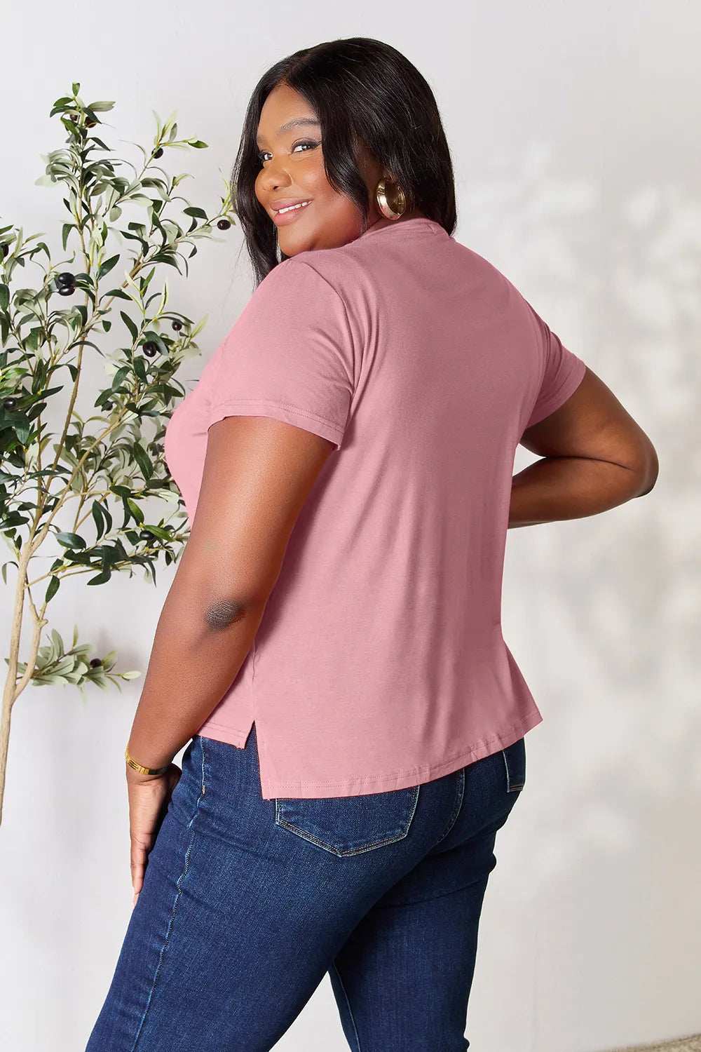 Basic Bae Full Size Round Neck Short Sleeve T-Shirt - Trendsi - Flyclothing LLC