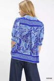 Umgee Tropical Print Puff Sleeve Blouse - Trendsi - Flyclothing LLC