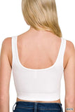 Zenana Seamless Split Neck Bra Tank Top - Trendsi - Flyclothing LLC