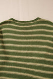 Striped Round Neck Dropped Shoulder Sweater - Trendsi - Flyclothing LLC
