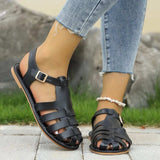Round Toe Flats Sandals - Trendsi - Flyclothing LLC