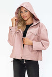 How Dare U Drawstring Hem PU Leather Zip Up Jacket - Trendsi - Flyclothing LLC