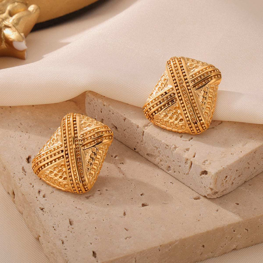 Titanium Steel Geometric Shape Earrings - Trendsi - Flyclothing LLC