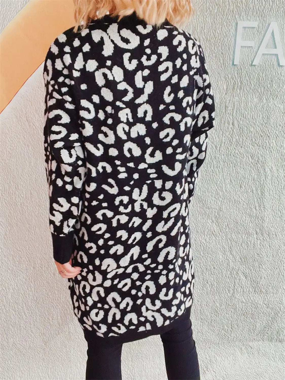 Leopard Round Neck Long Sleeve Sweater - Trendsi - Flyclothing LLC