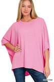 Zenana Raised Rib Bat Sleeve Top - Trendsi - Flyclothing LLC