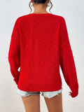 Letter Round Neck Long Sleeve Sweater - Trendsi - Flyclothing LLC