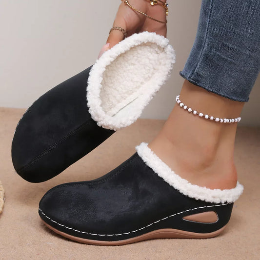 Plush Lined Wedge Slip-Ons - Trendsi - Flyclothing LLC